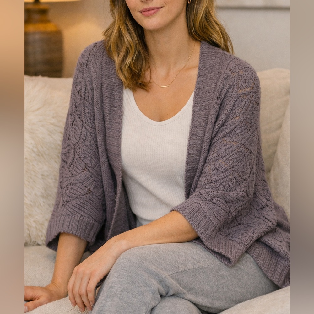 Britt’s Knits Willow Convertible Shrug One Size | Soft Mauve Cozy Knit Layering